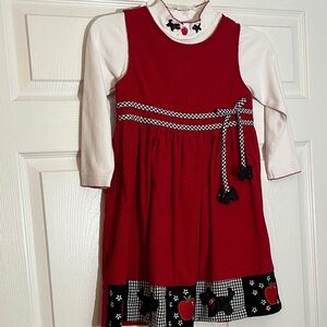 Rare Editions Red Dress with Black and White Details